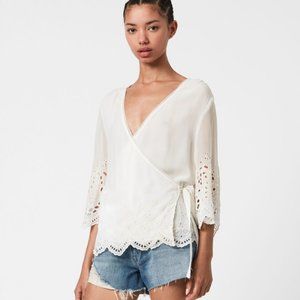 NWOT: All Saints Zariah Wrap Top - Size 2